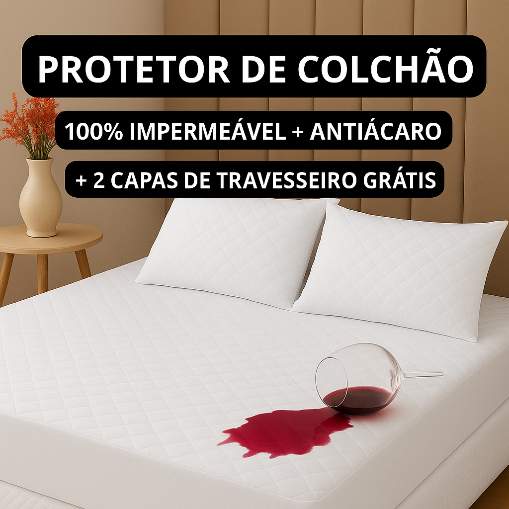Protetor de Colchão Impermeável Matelado Capa Protetora Cama Box Casal Queen King Antiácaro Lavável