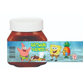 Adesivo de Nutella 140g 10/15/20 unid personalizada no adesivo vários Temas, Bob esponja, Sticth, Super Mário. em Oferta na Shopee