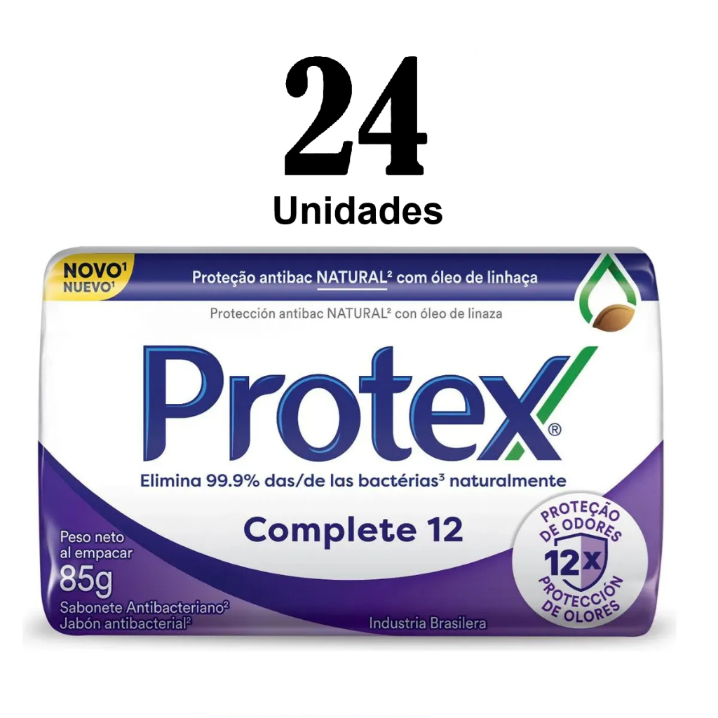 Sabonete em Barra Antibacteriano Protex Complete 12 - Kit C/ 24 Unid 85g