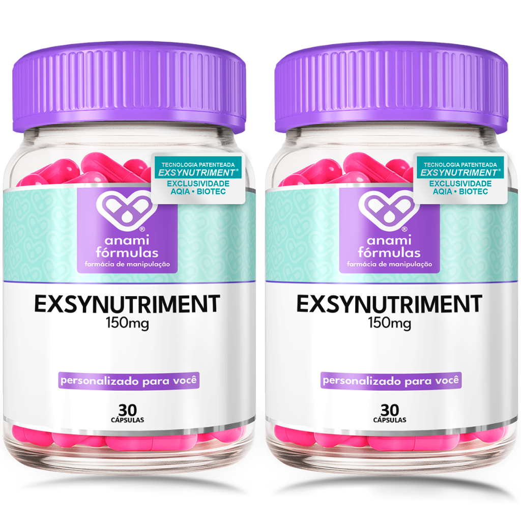 Kit 2 Exsynutriment® 150mg 30 Cáps | Silício Orgânic Original, Colágeno, Pele Firme, Cabelos e Unhas