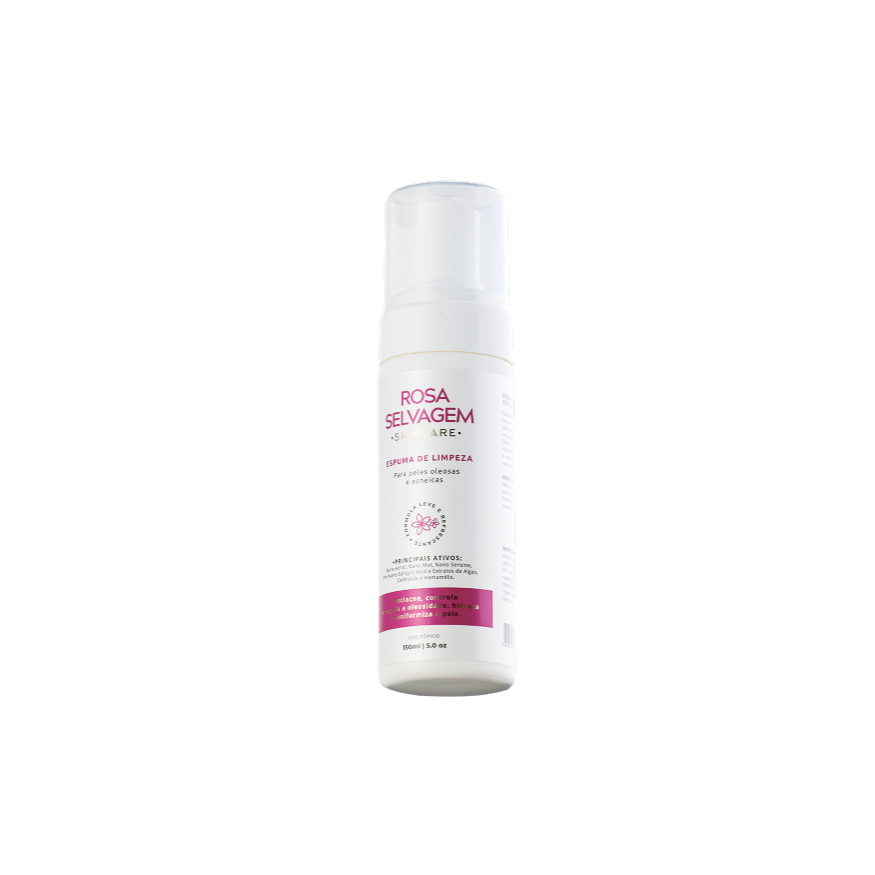 Espuma de Limpeza - Antioleosidade e Antiacne - Rosa Selvagem 150ml