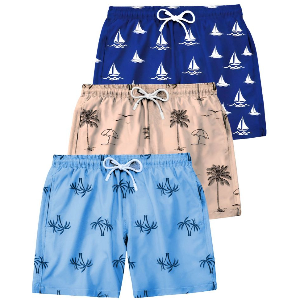 Kit 3 Short Bermuda Masculino Plus Size 48 50 52 Floral Mauricinho Moda Praia Tactel em Oferta na Shopee