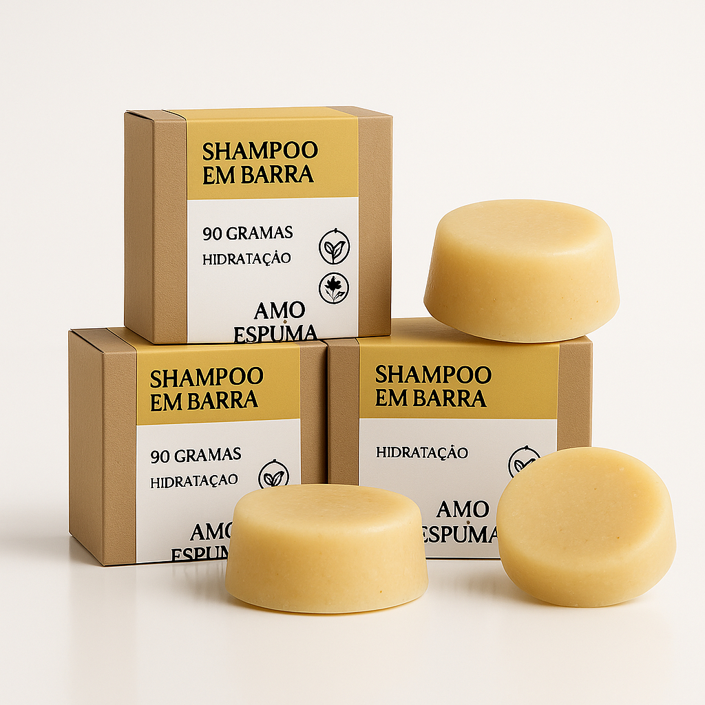 Shampoo e Condicionador Barra Coco Artesanal Cabelos Secos e Danificados Vegano Hidratação Solido