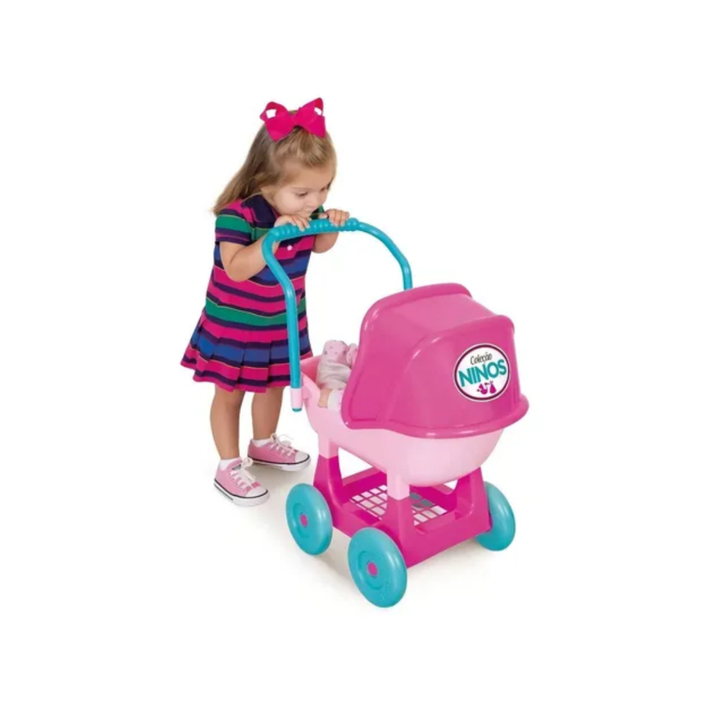 Carrinho De Bonecas Brinquedo Coleção Ninos Cotiplas brinquedo menina
