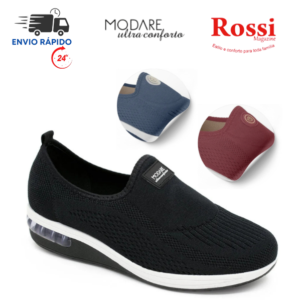 Modare Ultraconforto Ortopédico Slip on Solado Em Gel Tech Amortecedor Feminino Confortavel.