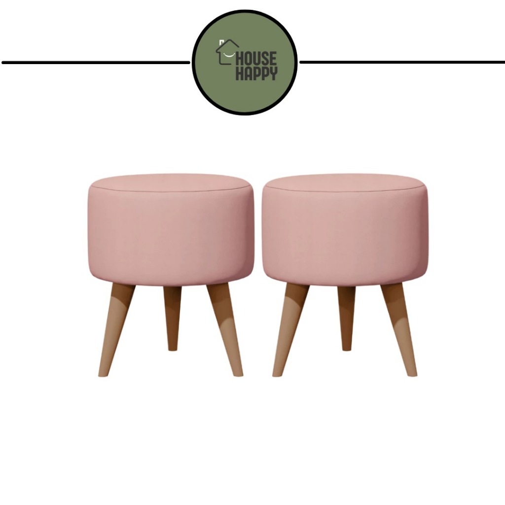 KIT 2 PUFF DECORATIVO LUXE SUEDE FOFINHO - SUPORTA 130KG - PROMOÇÃO IMPERDÍVEL