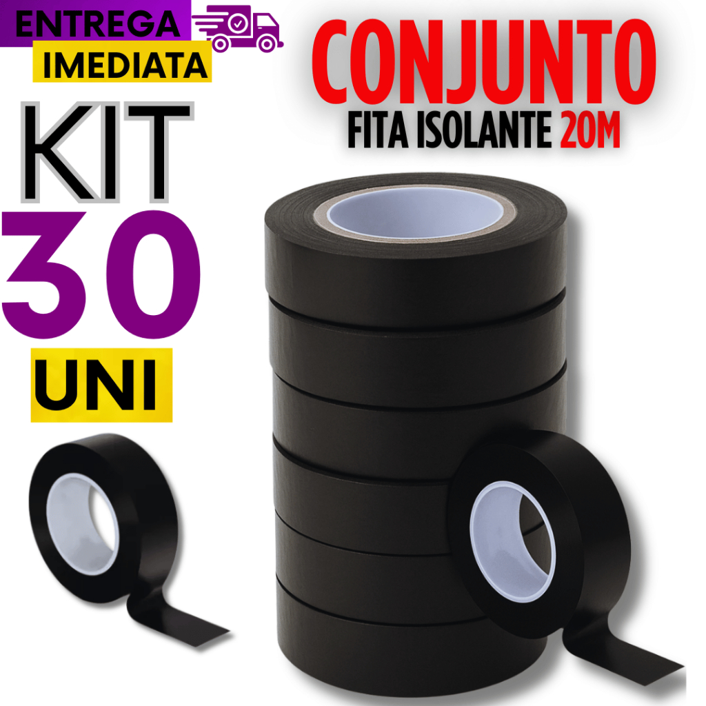 Jogo 30 Fitas Isolantes 20cm linha premium de alta Qualidade, Durabilidade e Resistencia para obra