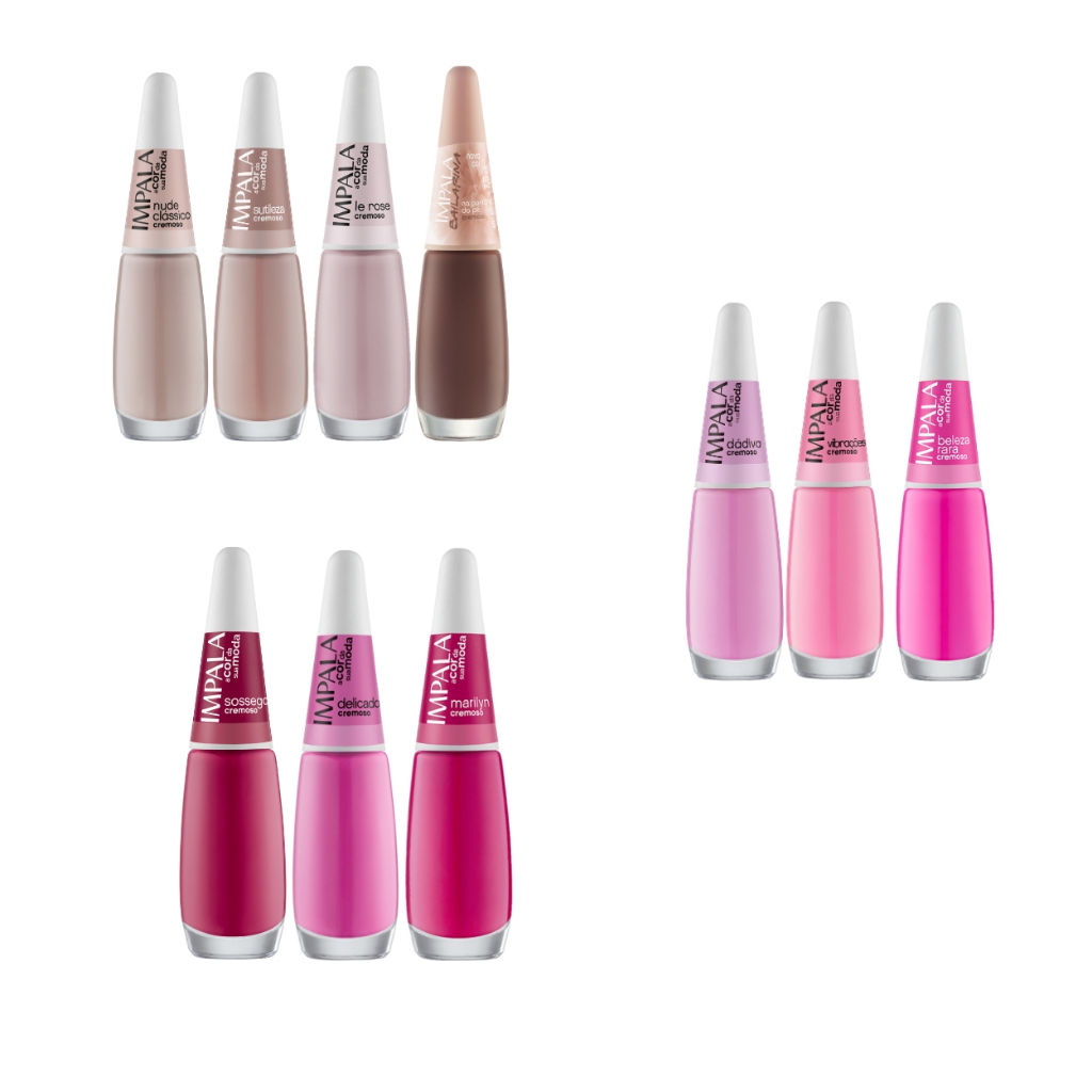 Kit Esmalte Impala Coleção A Cor Da Sua Moda Unha Cremoso em Oferta na Shopee