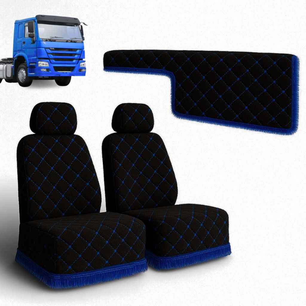Kit Capa de Banco e Painel Veludo Premium Caminhão Sinotruk