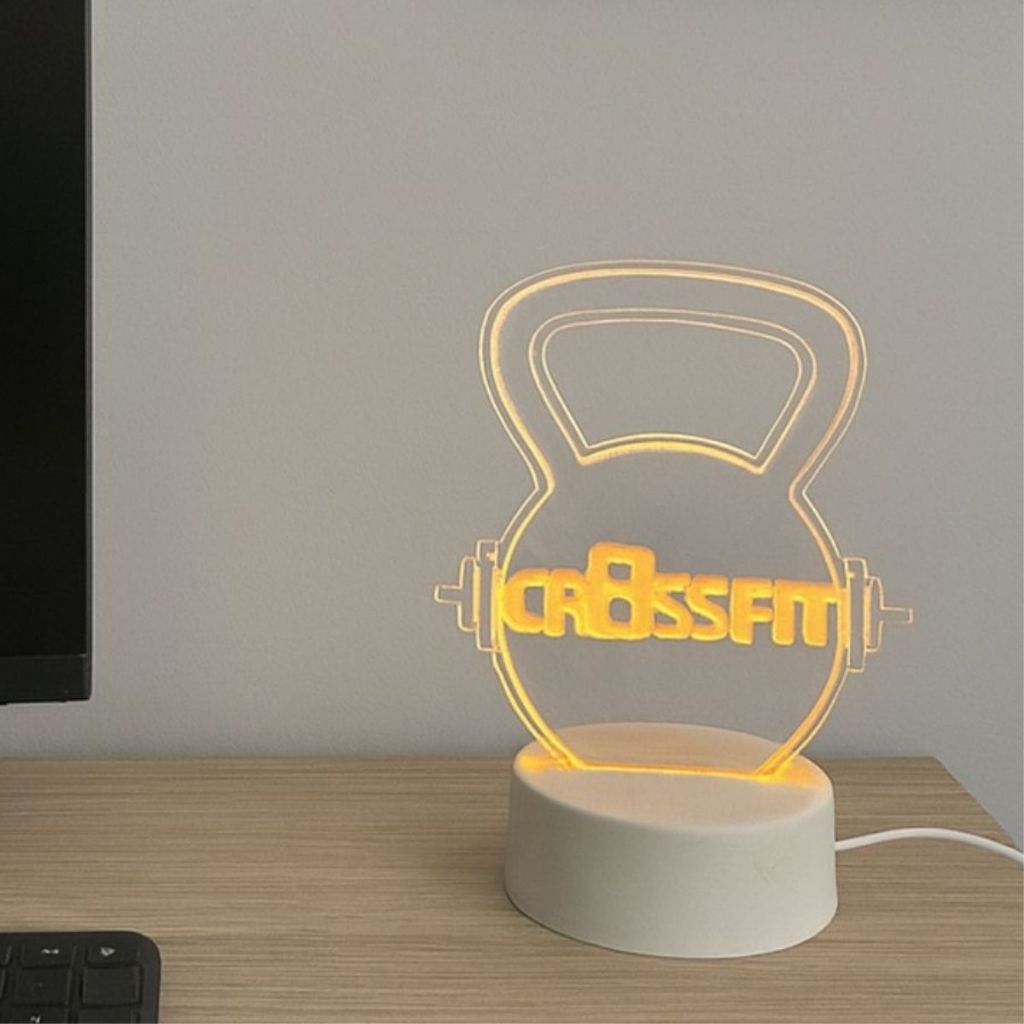 Luminaria Kettlebell Abajur Crossfit De Mesa