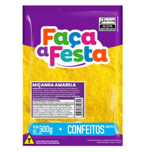 Confeito Miçanga 500g Leke Gourmet Amarela em Oferta na Shopee