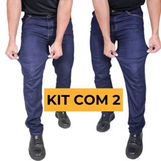 Kit 2 Calças Masculina Jeans Tradicional Básica Elastano Lycra Laicra Reforçada Trabalho Original Preço Promocional em Oferta na Shopee