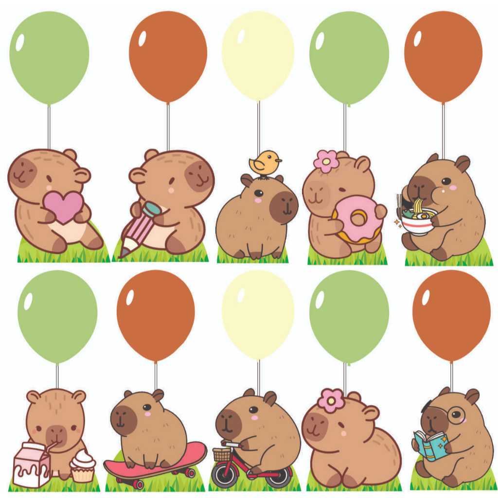 Capivara Centro De Mesa De Convidados Com Balão De MDF Totens De Festa Aniversário em Oferta na Shopee