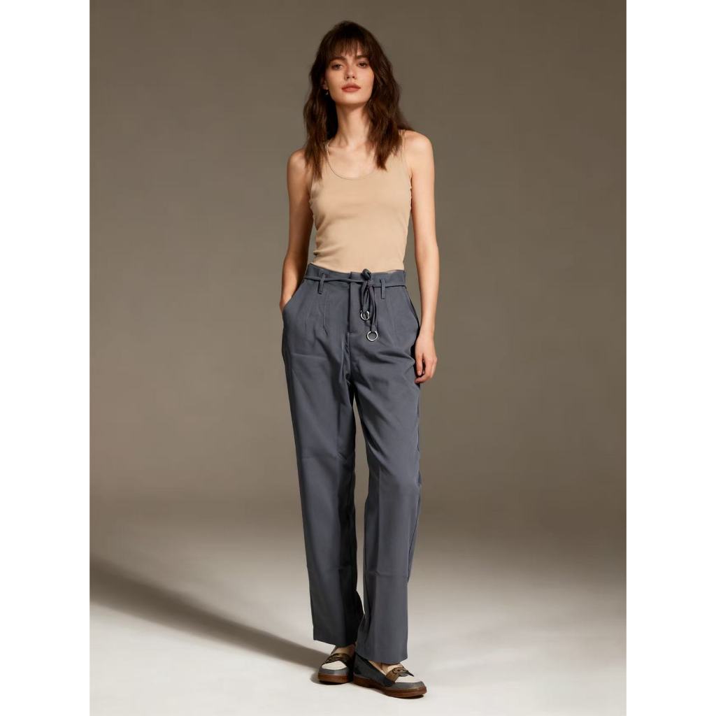 Calça  com Cinto e Laço Detalhado - Estilo Casual e Elegante para Dia a Dia