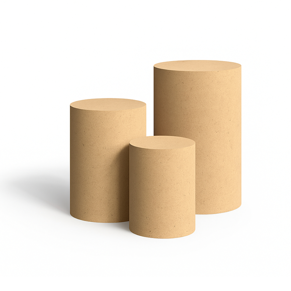 Kit Trio De Cilindro Liso Pegue e Monte MDF Cru Festas Aniversários Decorações