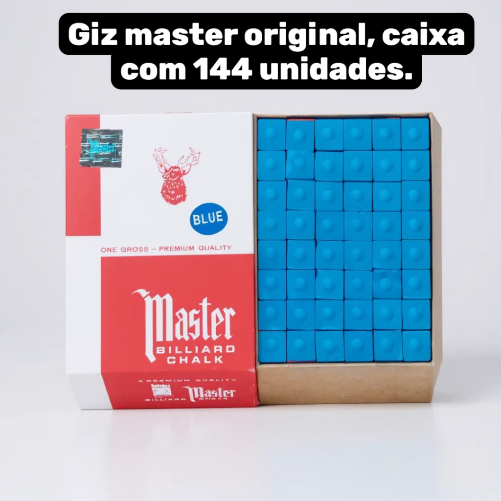 Giz Para Taco De Sinuca Giz Master Original Caixa Com 144 Unidades Giz em Oferta na Shopee