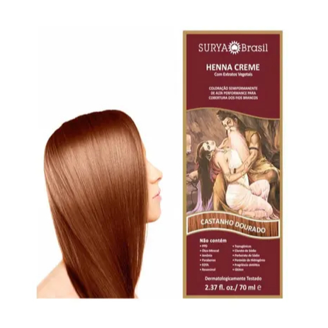 Henna Creme Castanho Dourado Surya Brasil Castanho Dourado
