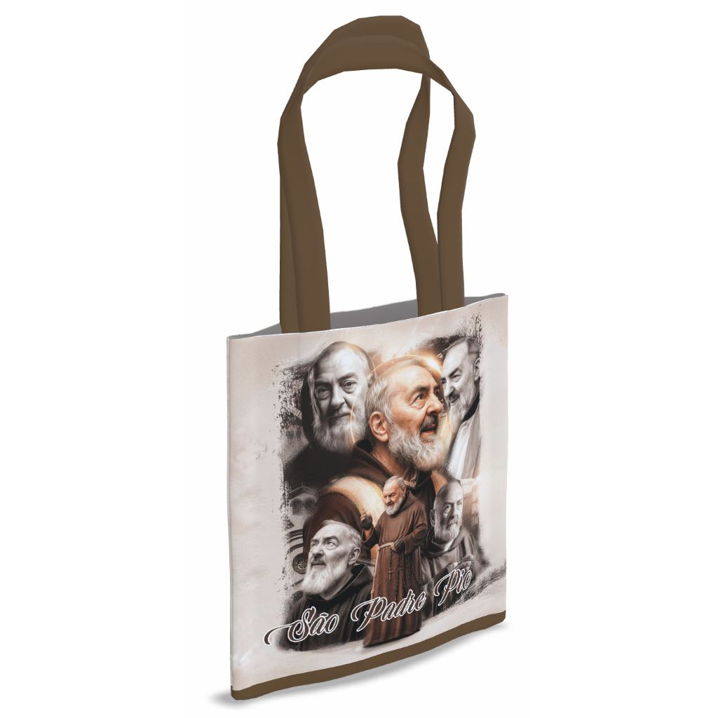 Bolsas Sacola Ecobag C/ Zíper_40x45  São Padre Pio