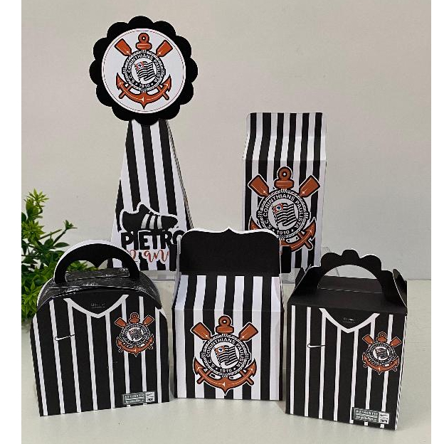 PEGUE E MONTE KIT FESTA CORINTHIANS CAIXINHA LEMBRANCINHAS TIME CORINTHIANS