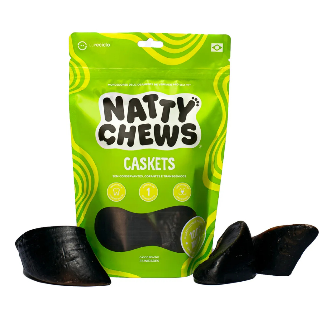 Petisco Caskets Natty Chews Casco Bovino 3 Unidades