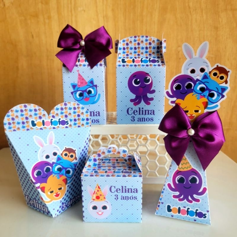 kit festa personalizado do Bolofofo Lilas ,lembrancinha de mesa de aniversário Infantil de menina, bolo fofo