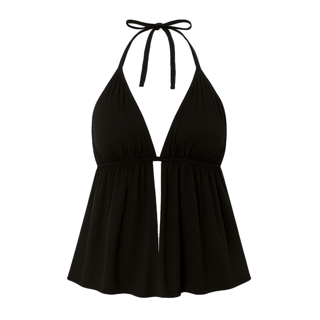 Blusa feminina Bata de Alcinha estilo cortininha com Amarração nas Costas frente única alta qualidade tecido leve