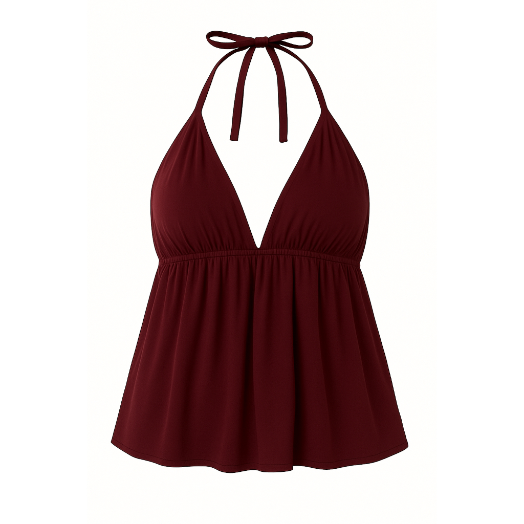 Blusa feminina Bata de Alcinha estilo cortininha com Amarração nas Costas frente única alta qualidade tecido leve