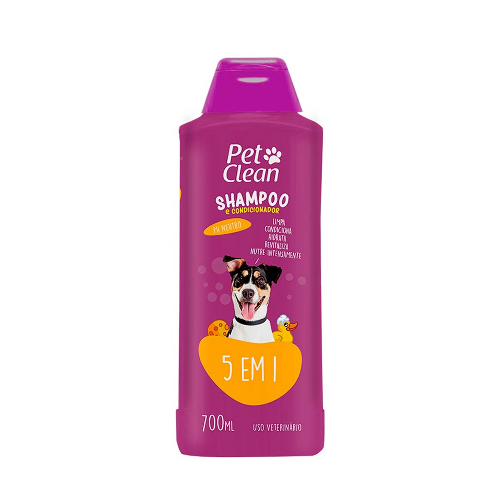 Shampoo e Condicionador 5 em 1 Pet Clean Cães e Gatos 700ml em Oferta na Shopee