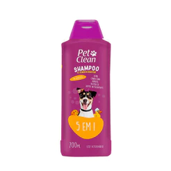 Shampoo e Condicionador 5 em 1 Pet Clean Cães e Gatos 700ml