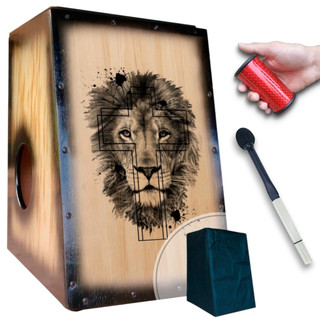 Cajón/carron Elétrico Leão Aquarela + Sleep + Vassourinha