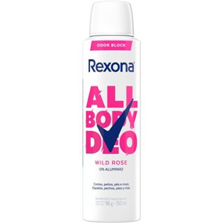 Rexona All Body, Desodorante Corporal Aerossol, Para o Corpo Todo, Wild Rose 150ml em Oferta na Shopee