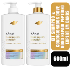 Kit Shampoo & Condicionador Dove Bond Repair Peptídeo Expert em Danos 600ml
