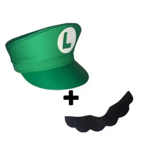 Quepe Luigi ADULTO ou INFANTIL Luxo / Boina / Chapéu (+Bigode) em Oferta na Shopee