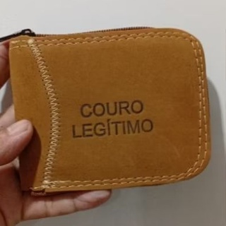 Carteira Masculina De Couro De Zíper em Oferta na Shopee