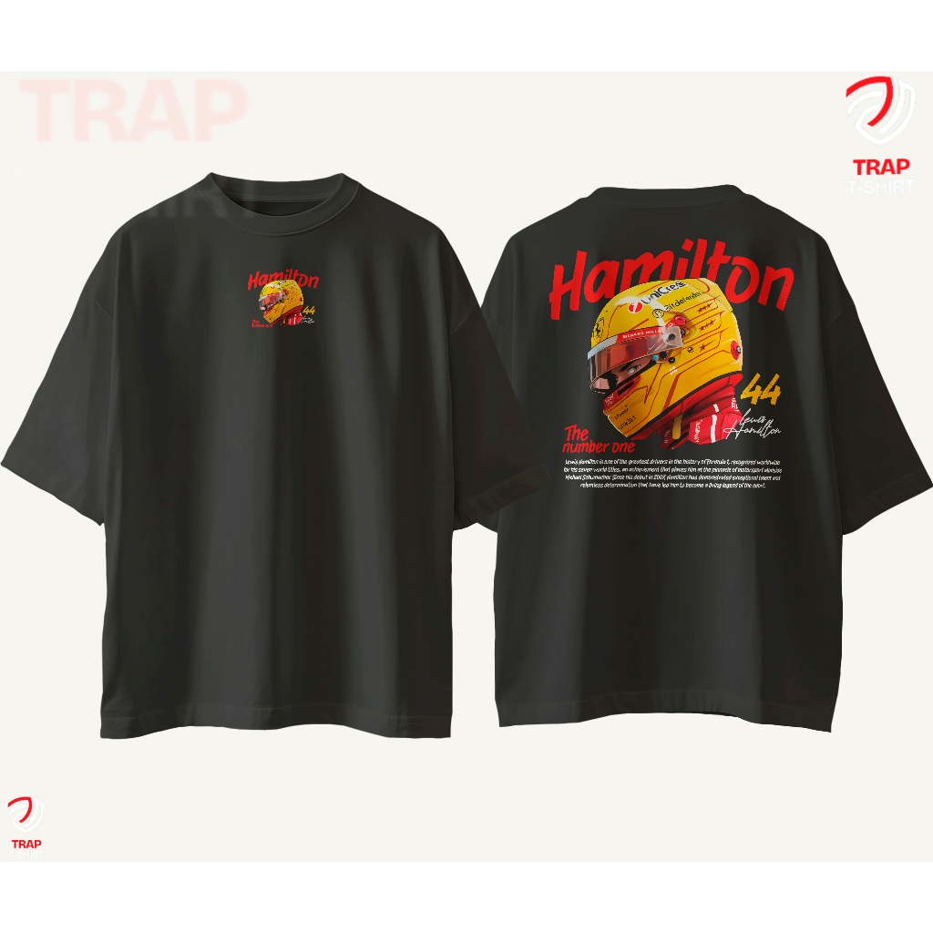 Camiseta Lifestyle Lewis Hamilton 44 Ferrari Team Formula 1 Streetwear Básica Premium Oversized