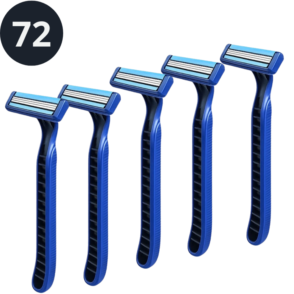 KIT 72 BARBEADORES COM 3 LAMINAS COM FITA LUBRIFICANTES - PRECISAO E CONFORTO