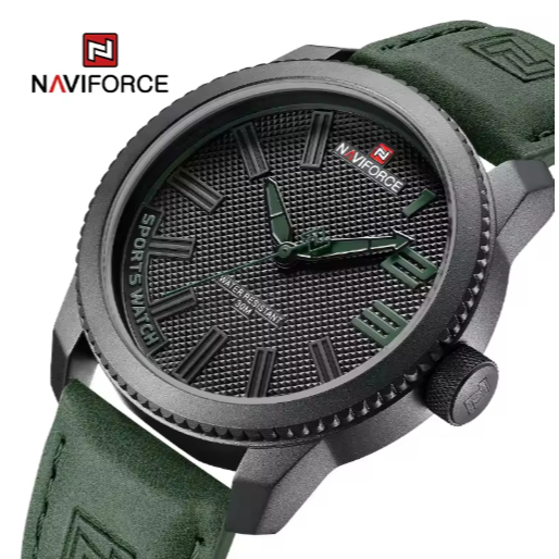 Naviforce 9202 masculino relógios de pulso militar esportes anti-choque pulseira de couro