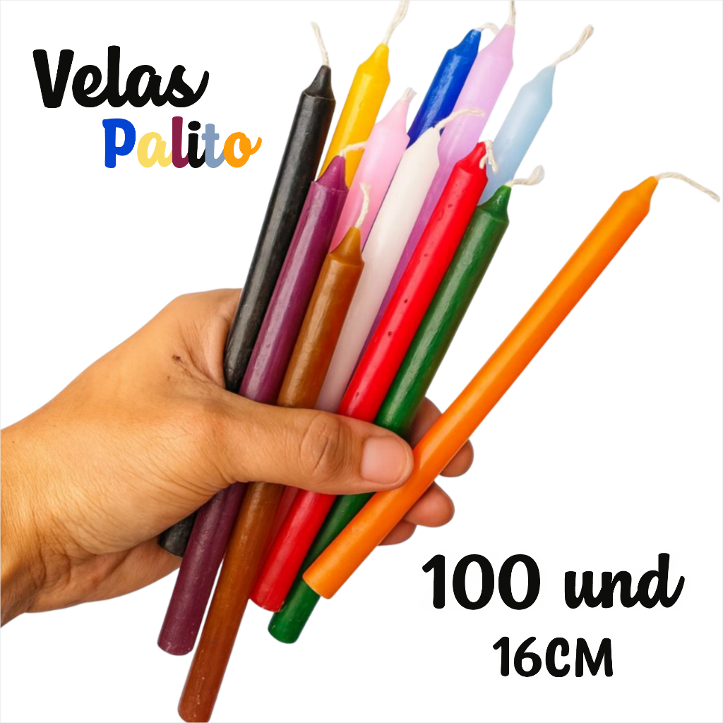 Kit Atacado 100 Und Velas Palito 16cm - Escolha Sua COR em Oferta na Shopee