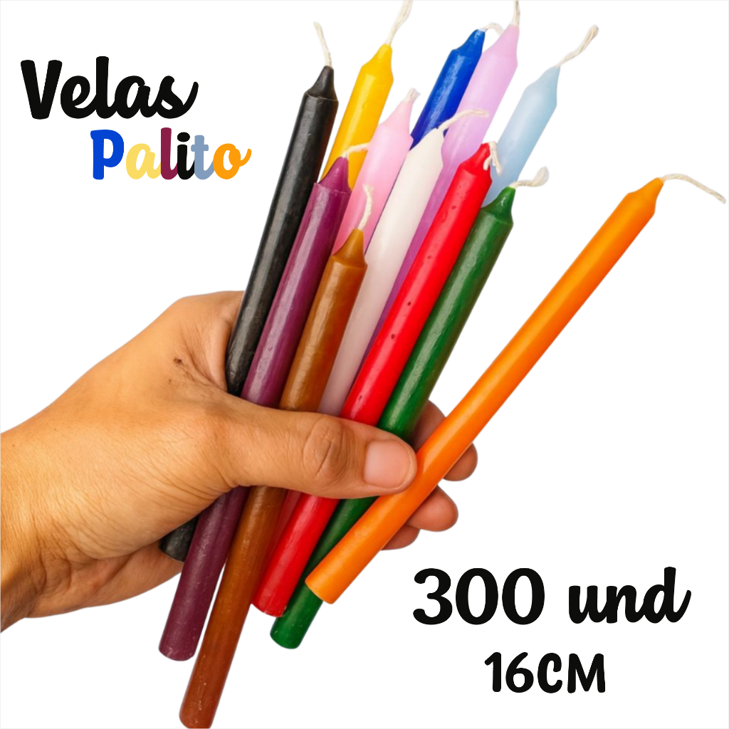 Kit Atacado 300 Und Velas Palito 16cm -Monte Seu Kit e Escolha Sua COR em Oferta na Shopee