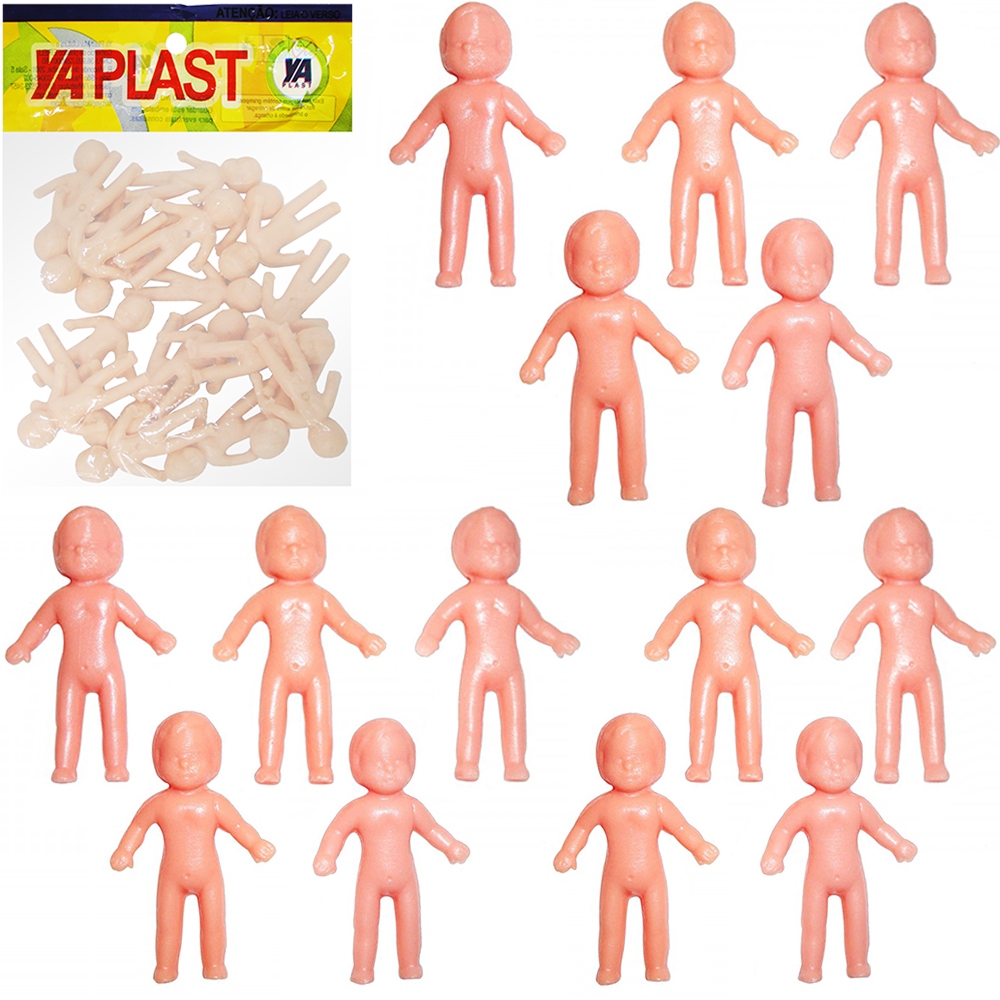kit 100 mini bonecos pelados para sacolas surpresas e lembracinhas