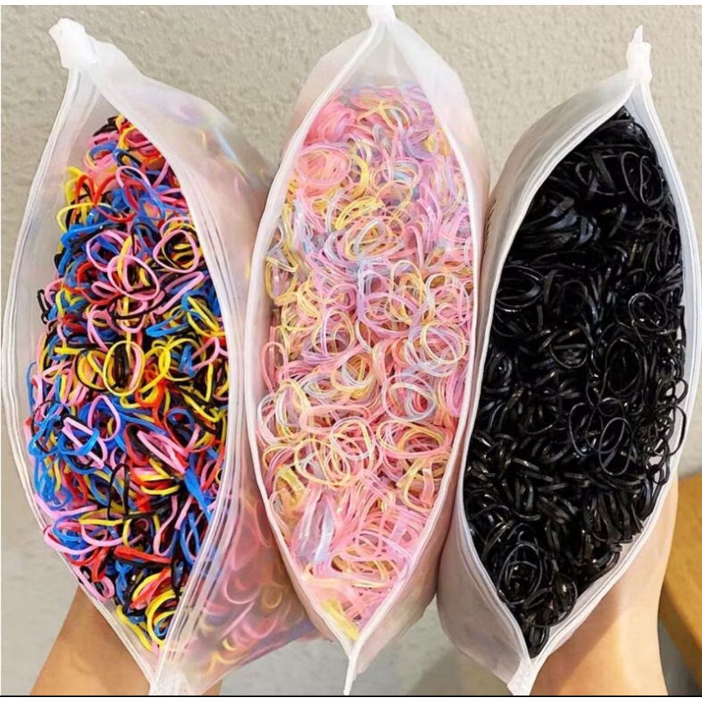 Conjunto De Elásticos Para Cabelo , 1000/500 Peças , Suportes De Rabo De Cavalo e Sem Puxar Meninas Crianças
