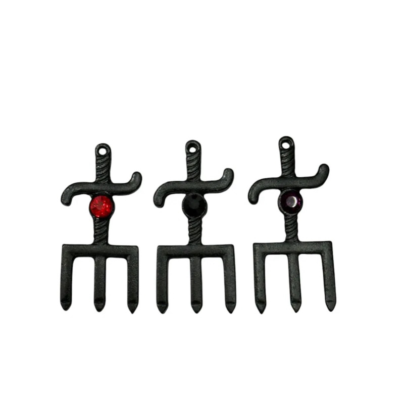Pingente Tridente Exú Preto com Strass - 1 Unidade em Oferta na Shopee