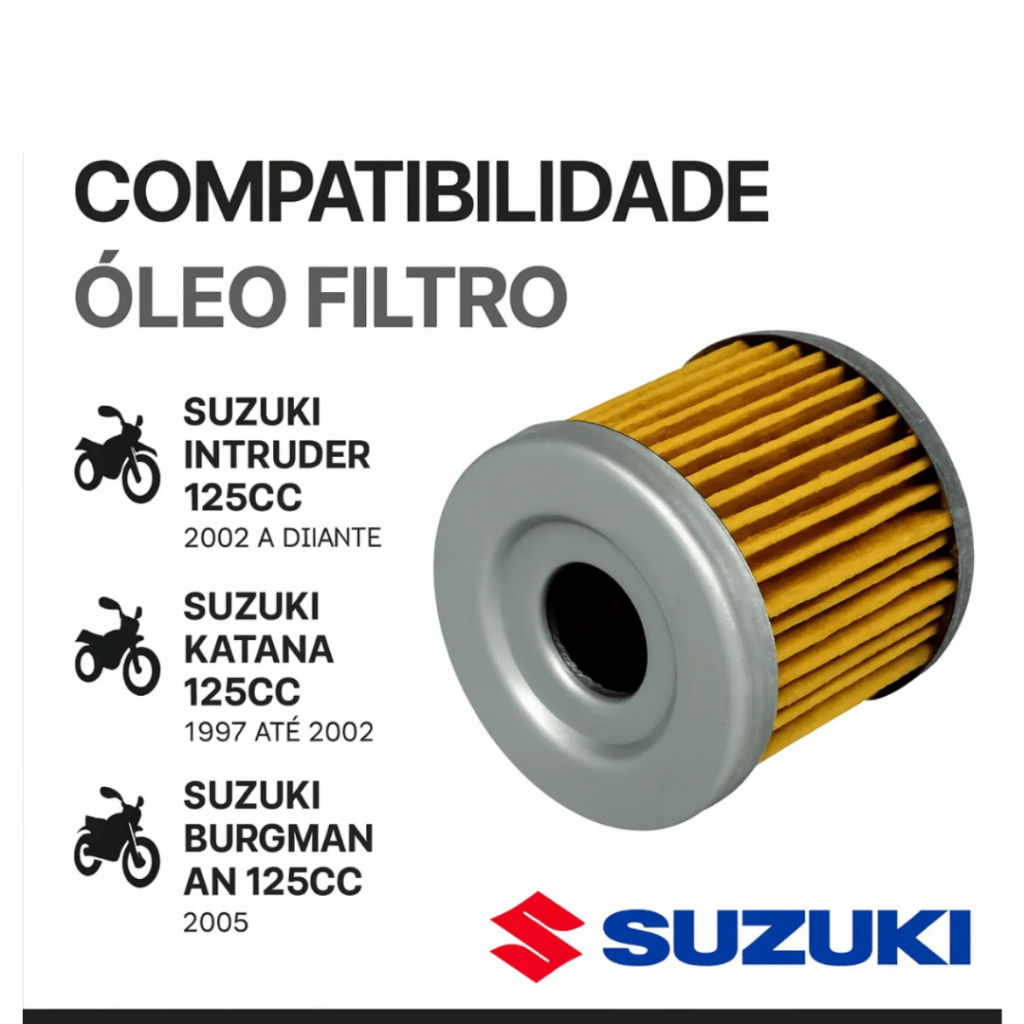 Filtro Óleo Yes Katana Burgman Intruder 125 Moto Suzuki