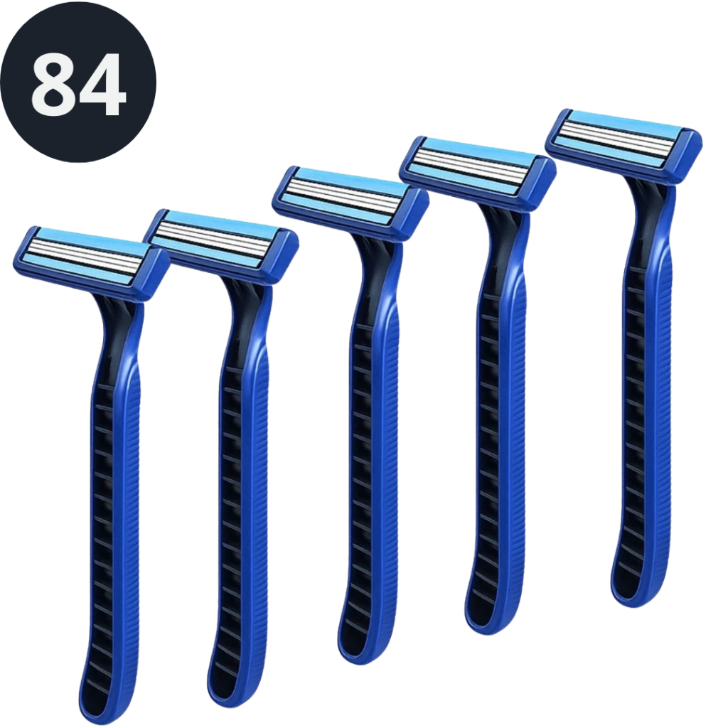 84  Peças Prestobarba 3 Lâminas Aparelho de Barbear Com Fita Lubrificante Barbeado Descartável