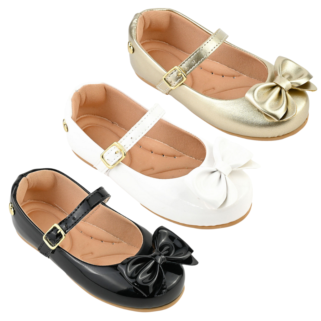 Sapatilha Infantil Menina Bonequinha Feminina Boneca Laço Confortável