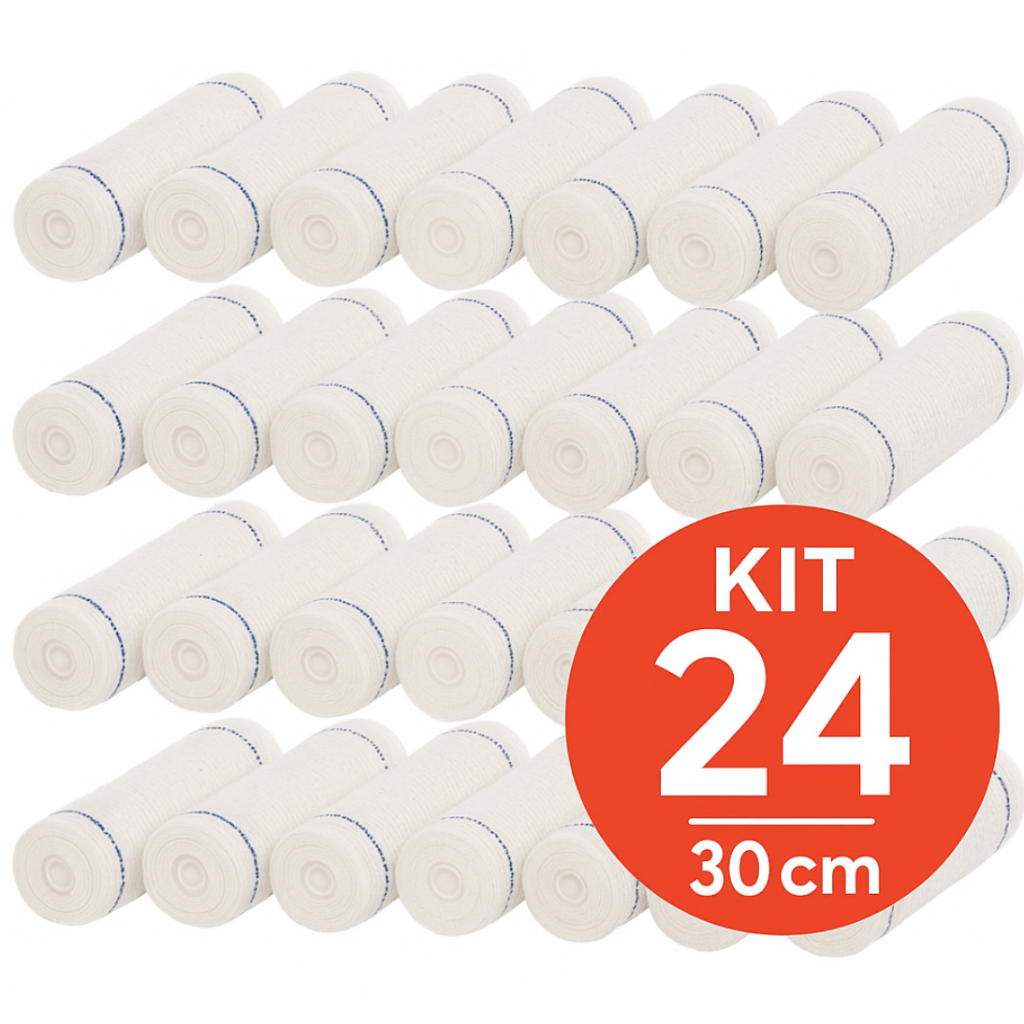 Kit 24 Ataduras Hospitalares 30cm – Fantasia Assustadora de Múmia Halloween