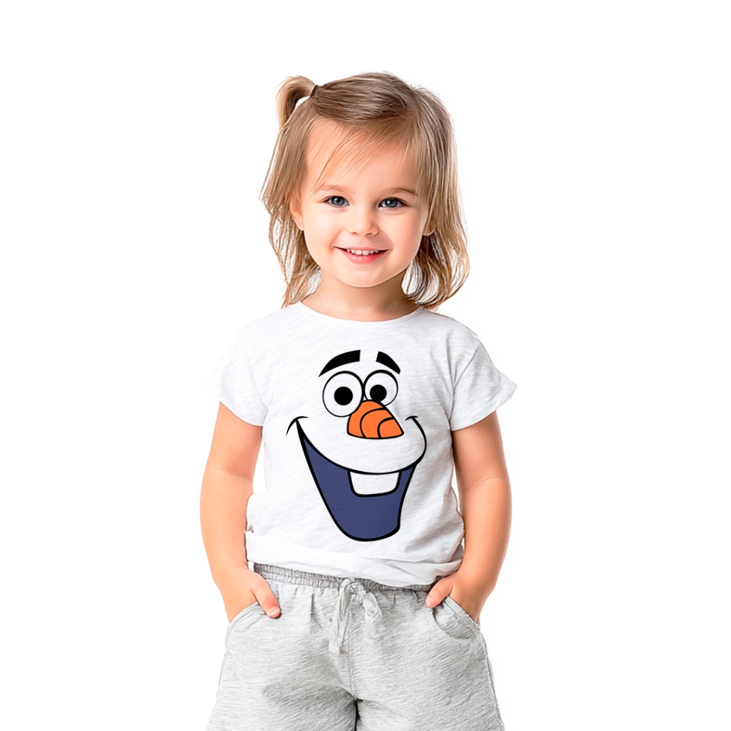 Camiseta Olaf Frozen Infantil Masculina Feminina Desenho Animado Roupas Disney Estampada