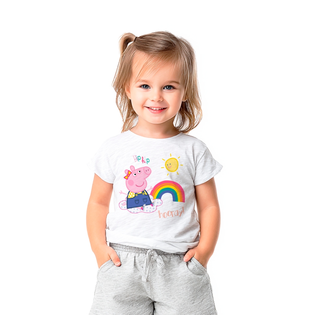 Camiseta Peppa Pig Infantil Menina Menino Baby Look Roupas Desenho Animado Presente Fofo
