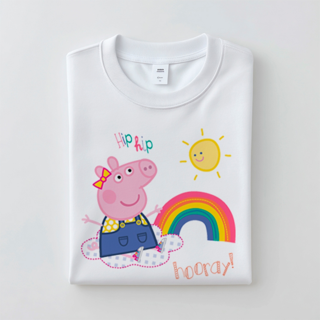 Camiseta Infantil Peppa Pig Estampada Desenho Animado Baby Look Roupas Presente Divertido