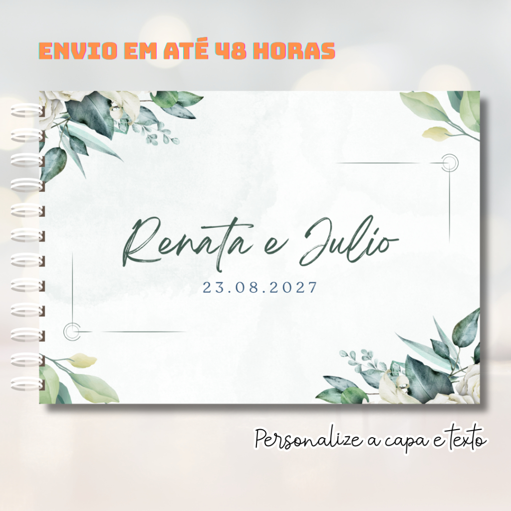 ENVIO RÁPIDO Caderno Livro de assinaturas e mensagens de Casamento